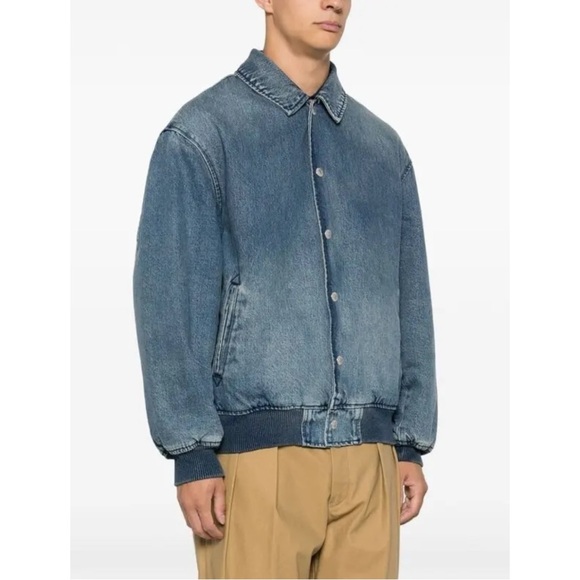 Levi’s RARE Rowan Mid Wash Blue Washed Denim Padded Trucker Jacket sz S - Picture 1 of 9